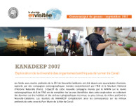 KANADEEP 2007 : Exploration de la diversité des organismes benthiques de la mer de Corail